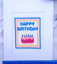 Colorful Embroidered Happy Birthday Card, Unique Textile Greeting Card - Image 6