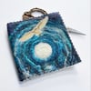 Moonlight barn owl needle, pin and safety pin case. 