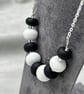 black and white lampwork glass necklace seaglass style - Image 6