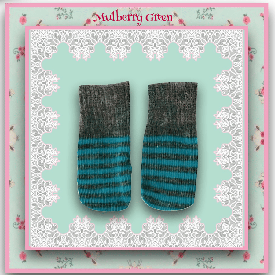 Turquoise Striped Socks 