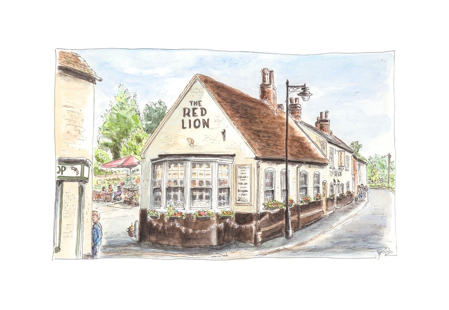 The Red Lion Pub, Overton.  Open Edition Fine Art Print