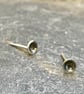 Silver Oxidised Earrings-Tiny Disk Studs - Image 3