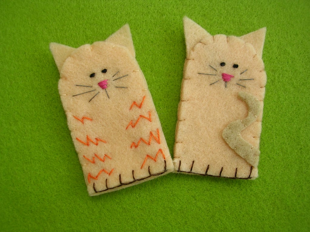 Handmade Felt Cat finger puppet