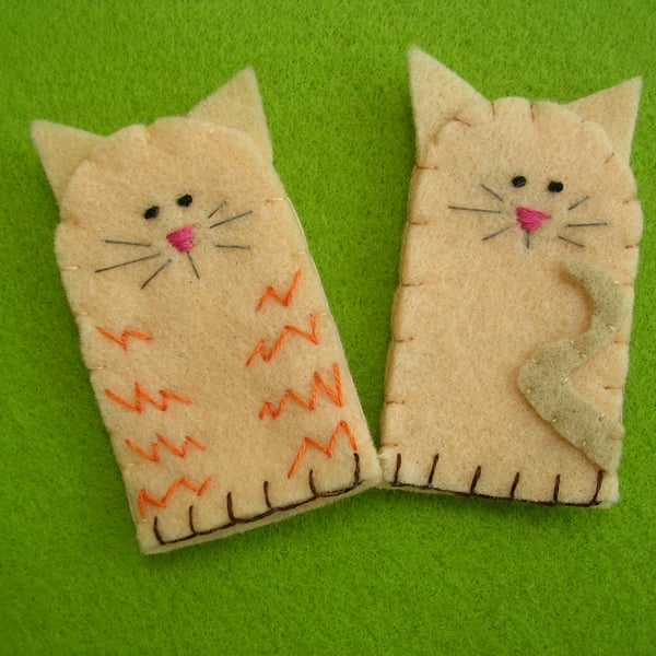 Handmade Felt Cat finger puppet