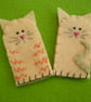 Handmade Felt Cat finger puppet - Image 1