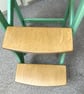 Sage Green Wooden Folding Step Stool- Handmade Kitchen Steps - Image 5