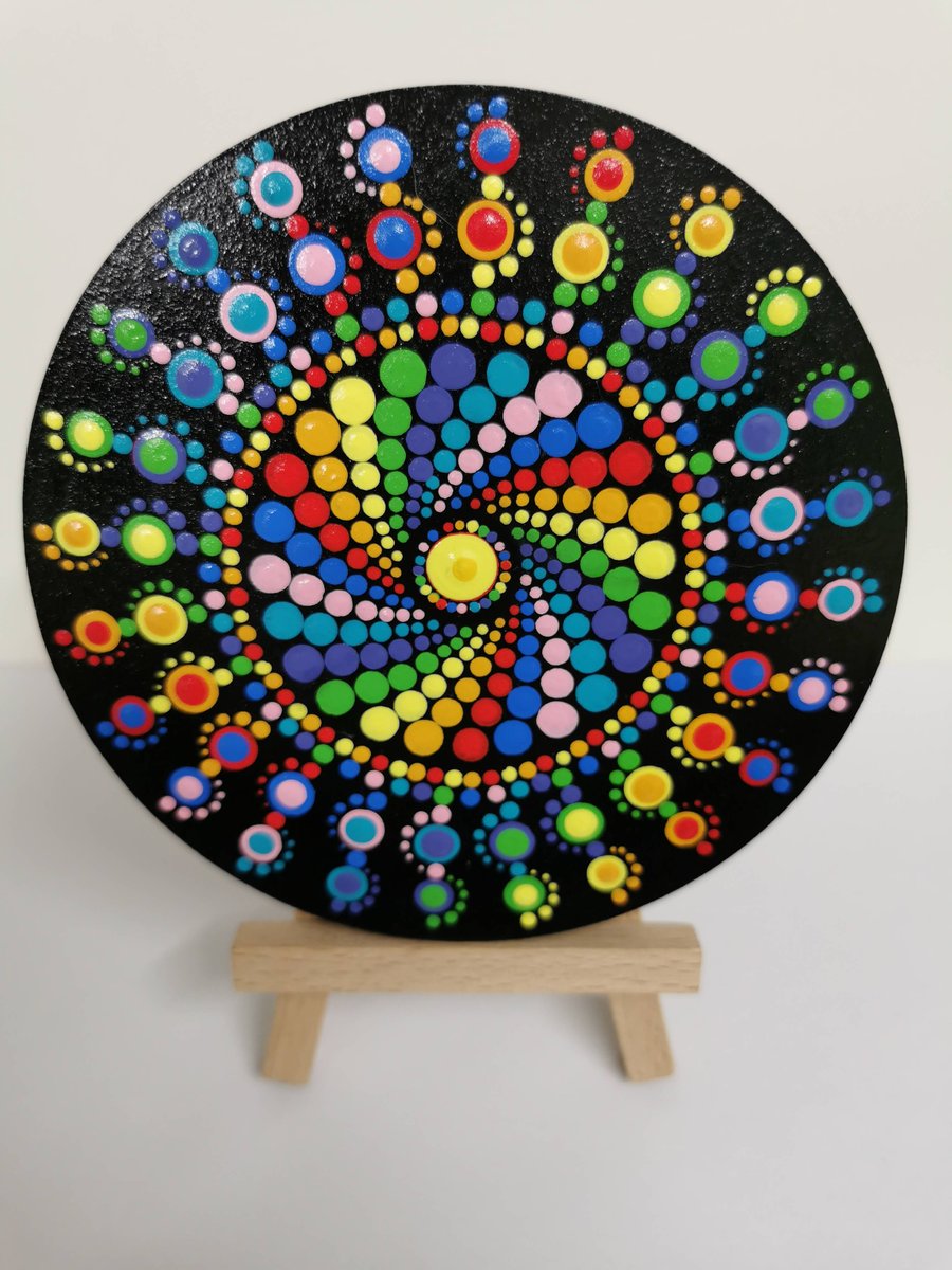 Hand painted 'boho' style mandala coaster