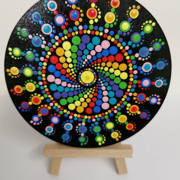 Hand painted 'boho' style mandala coaster