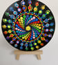 Hand painted 'boho' style mandala coaster - Image 1