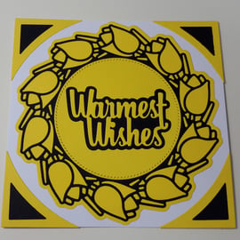 Warmest Wishes Greeting Card - Yellow and Black