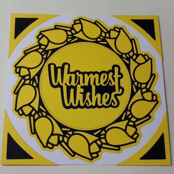 Warmest Wishes Greeting Card - Yellow and Black