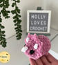 Mini Crochet Triceratops Plushie ROSE PINK