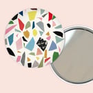 Abstract Pocket Mirror - White Terrazzo
