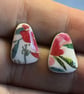 Floral Mini Triangle Stud Earrings - Image 4