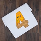 Personalised 4th Birthday T-shirt, Embroidered Orange Ice Cream Toddler Shirt