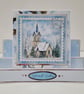 Stepper Shape Christmas Card – Snowy Church Scene 