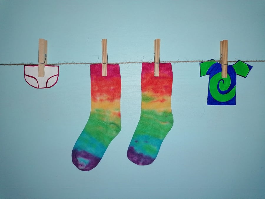 Children's rainbow tie dye socks 