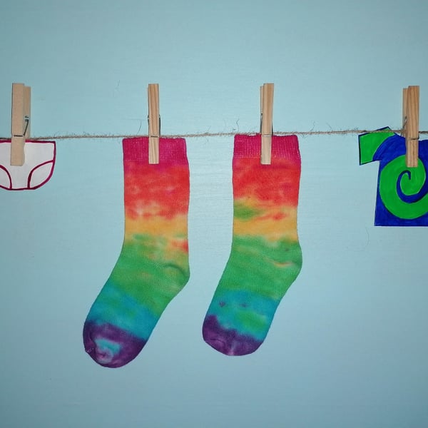 Children's rainbow tie dye socks 