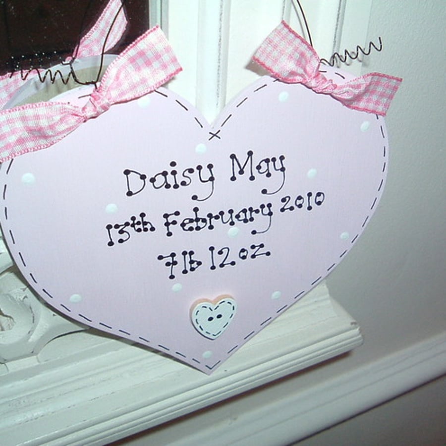 Personalised New Baby Christening Naming Day Present BOY GIRL  Heart  Star Sign