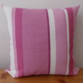 Laura Ashley Cushion Cover Eton Stripe Berry Throw Pillow Cotton Canvas 16" 18" 