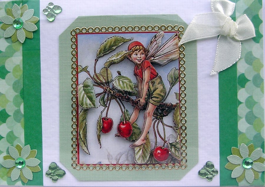 Fairy Hand Crafted 3D Decoupage Card - Blank for any Occasion (2552)