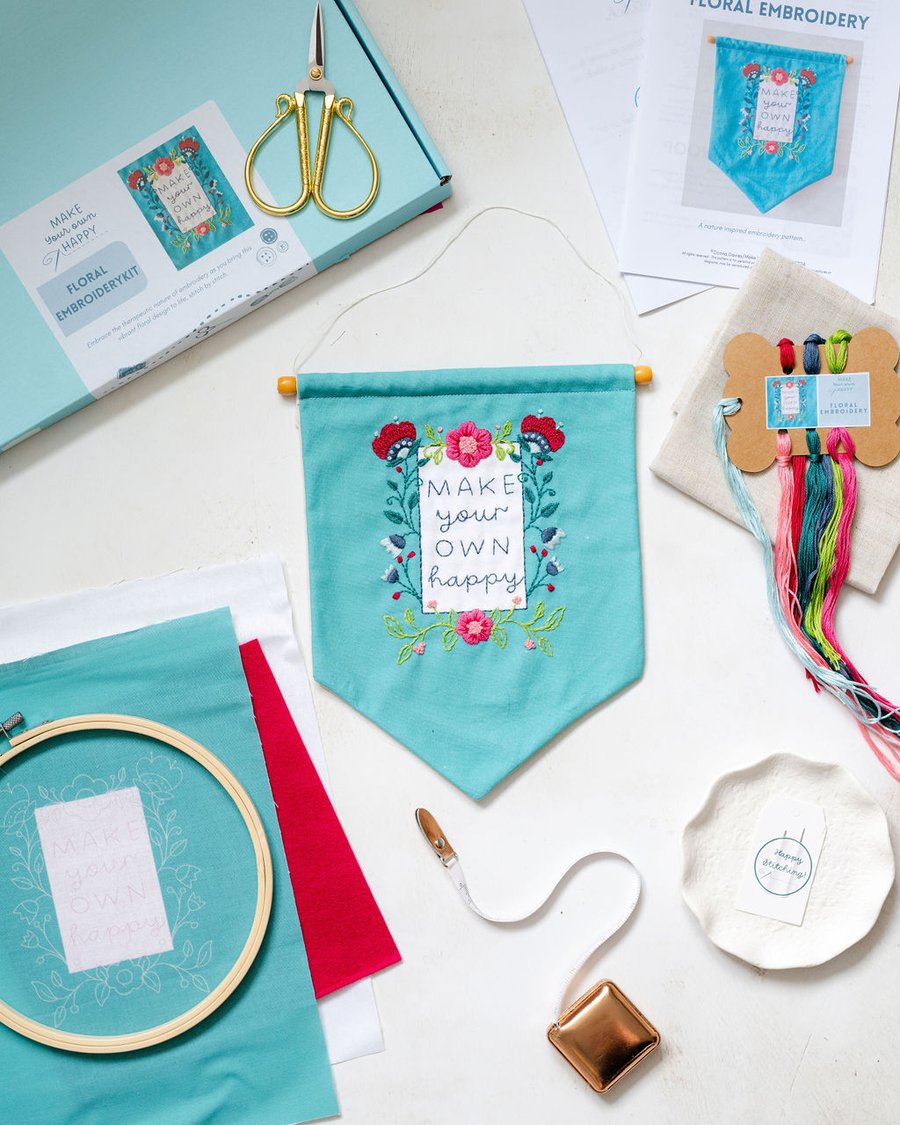 Floral Embroidery - Fabric only embroidery kit