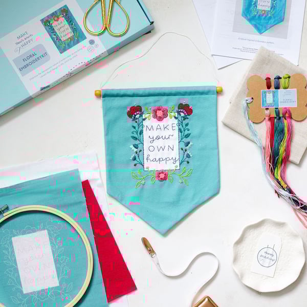 Floral Embroidery - Fabric only embroidery kit