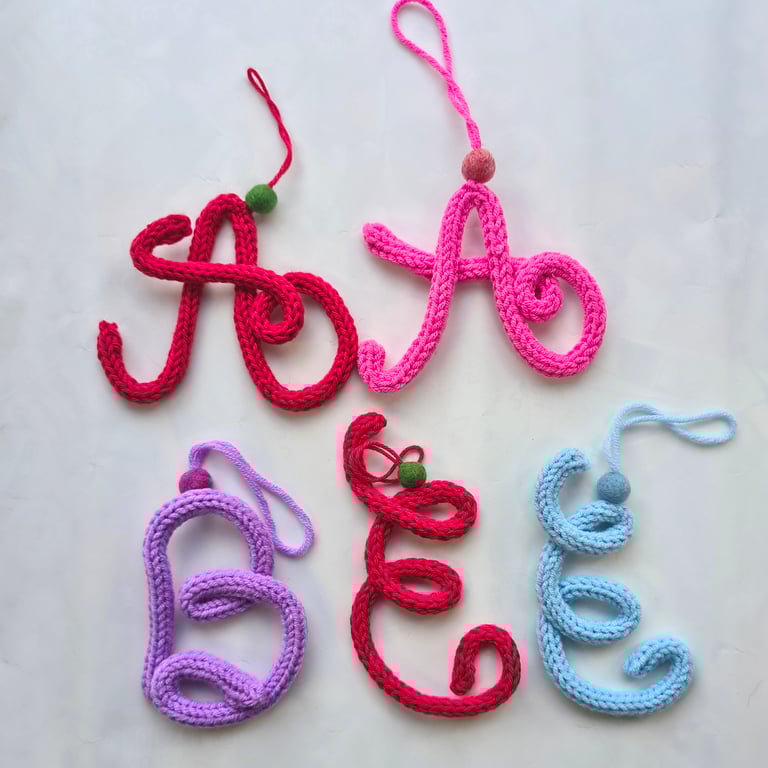 Personalised letter knitted decoration 