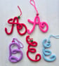 Personalised letter knitted decoration 
