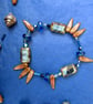 'Beneath the Waves' unique Czech-Glass bead stretch bracelet