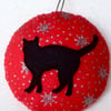 Christmas cat bauble - hanging decoration - Christmas tree decoration, cat decor