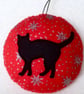 Christmas cat bauble - hanging decoration - Christmas tree decoration, cat decor