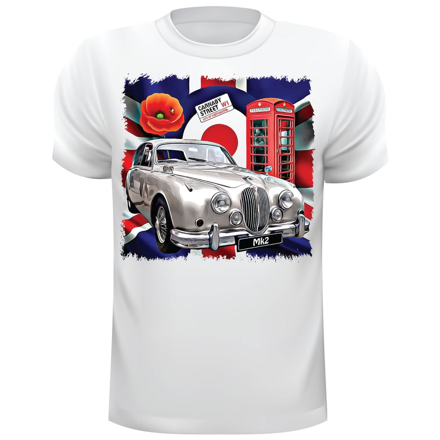 Jaguar MK2 T Shirt, Mens T Shirt, Jag MK2 T Shirt Can Be Personalised Unofficial
