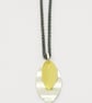 Pilar by Fedha - double leaf pendant in silver and vermeil, oxidised spiga chain - Image 2