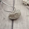 Real skeletal Physalis husk preserved in silver, beautiful ornament 