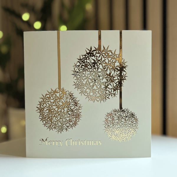 Hand Drawn Allium Christmas Cards with Gold Foil