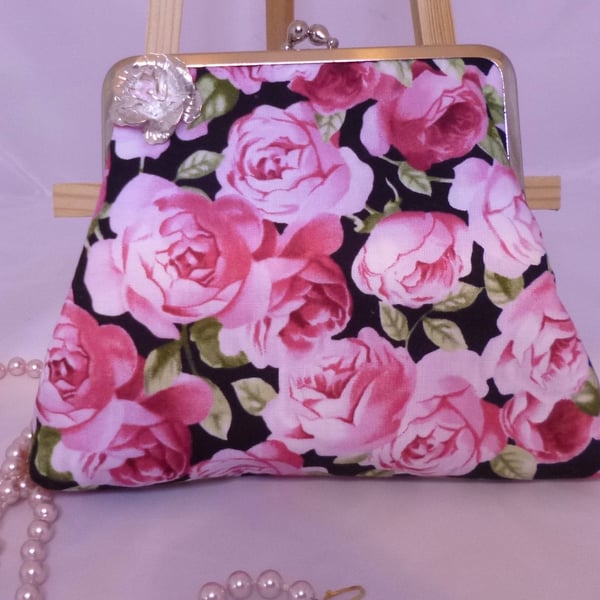 Rose Charm Frame Clutch Bag PB8