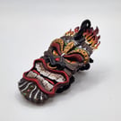 3D Printed Hand-Painted Tiki Mask Rear View Mirror Charm, Car Interior Decoratio