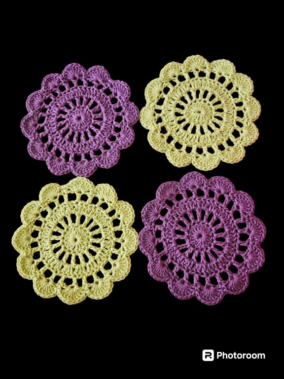 Crochet Coaster set 100% cotton