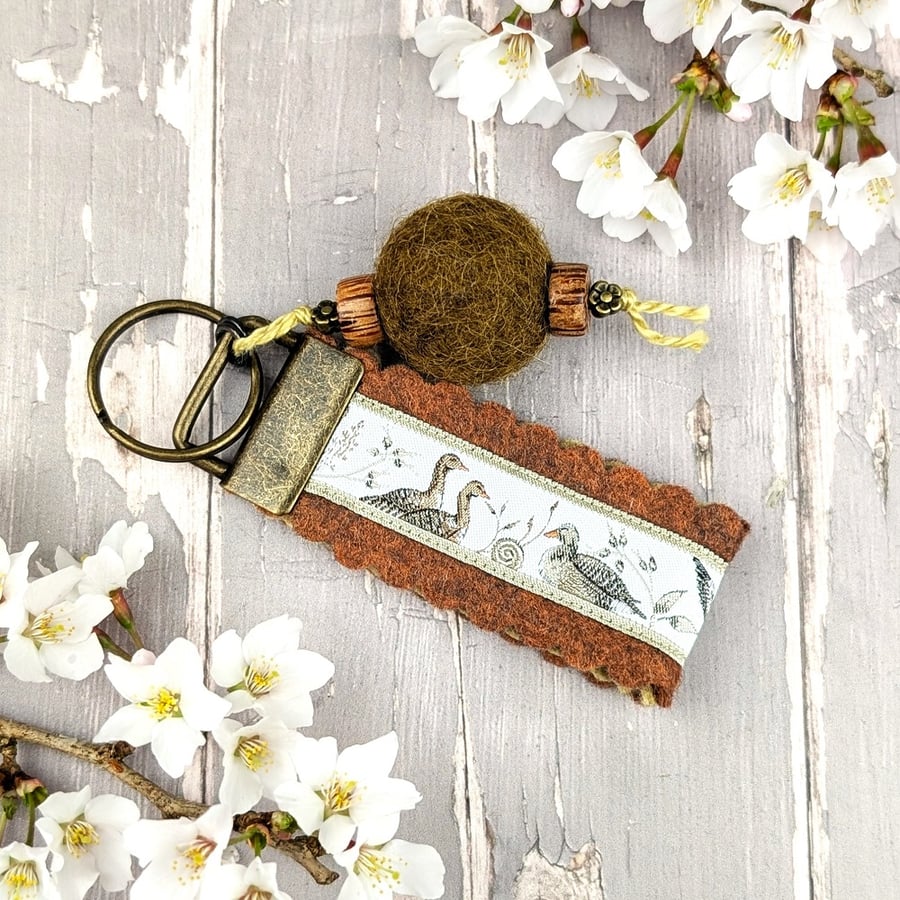 A Ribbon and Felt Keyring