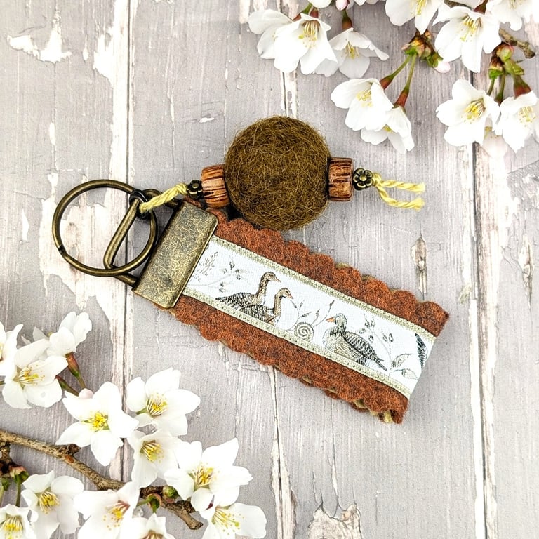 A Ribbon and Felt Keyring