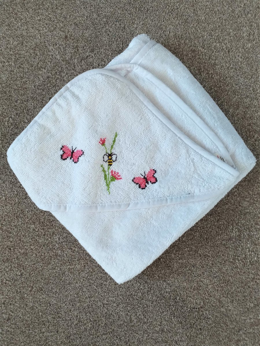Butterfly hooded towel