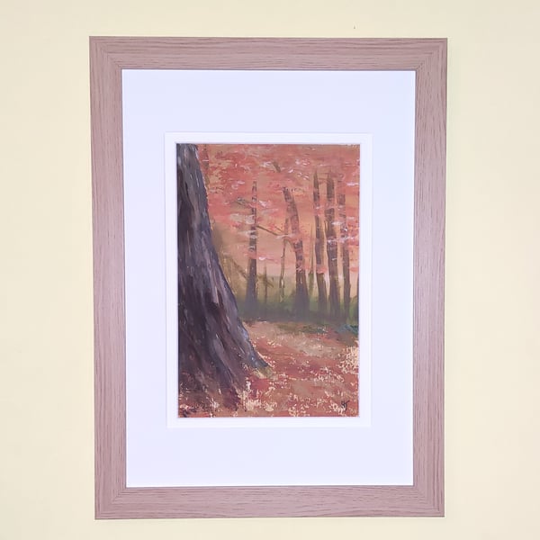 Autumn Colours, Bright and cheerful tree painting, woodland landscapes