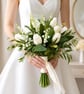 Ivory Tulips and Lily of the Valley Artificial Bridal Bouquet – Wedding Keepsake