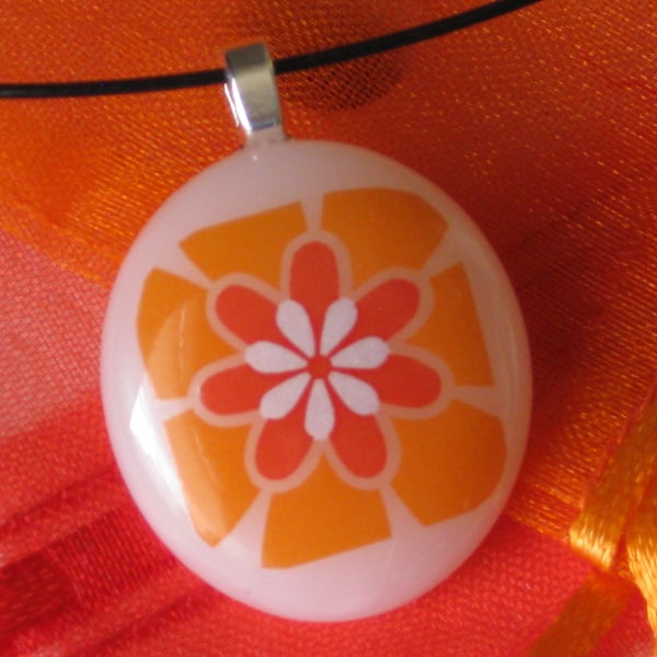 Fused Glass Pendant Necklace