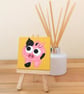 Spotty Pig Mini Painting - original acrylic art of cute farmyard animal - Image 2