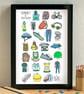 Triathlon Alphabet Art Print