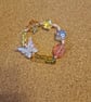 Butterfly, lampwork style beaded bracelet with novelty beads small size