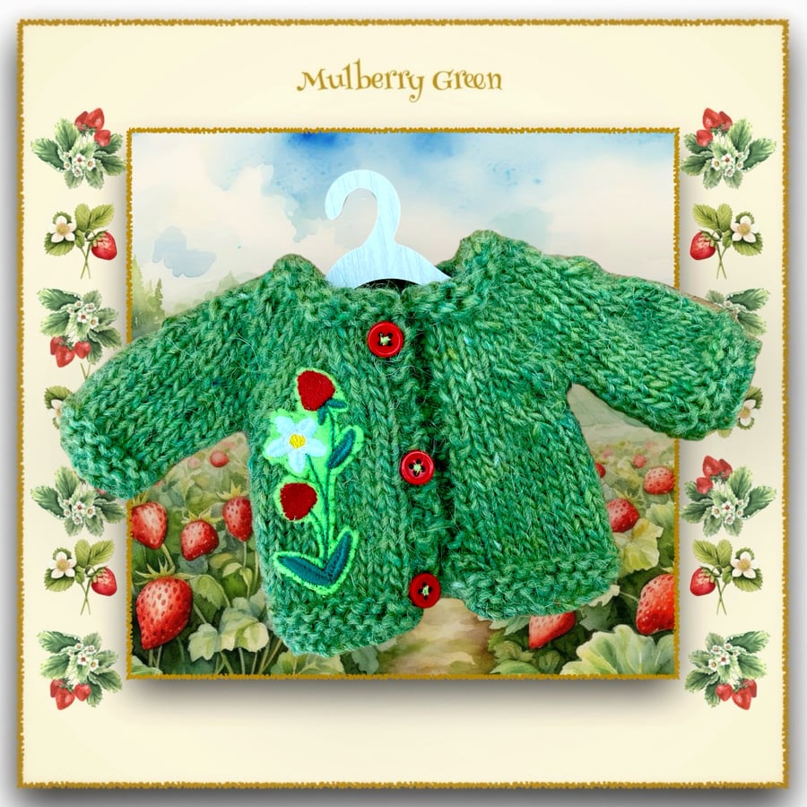 Sweet Strawberries Cardigan in Green