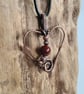 Handmade Copper Natural Red Jasper Heart Pendant Necklace Gift Crystal Jewellery - Image 6